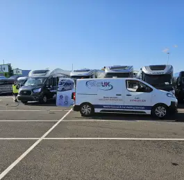 Birmingham N.E.C caravan show prep 2024: Click Here To View Larger Image